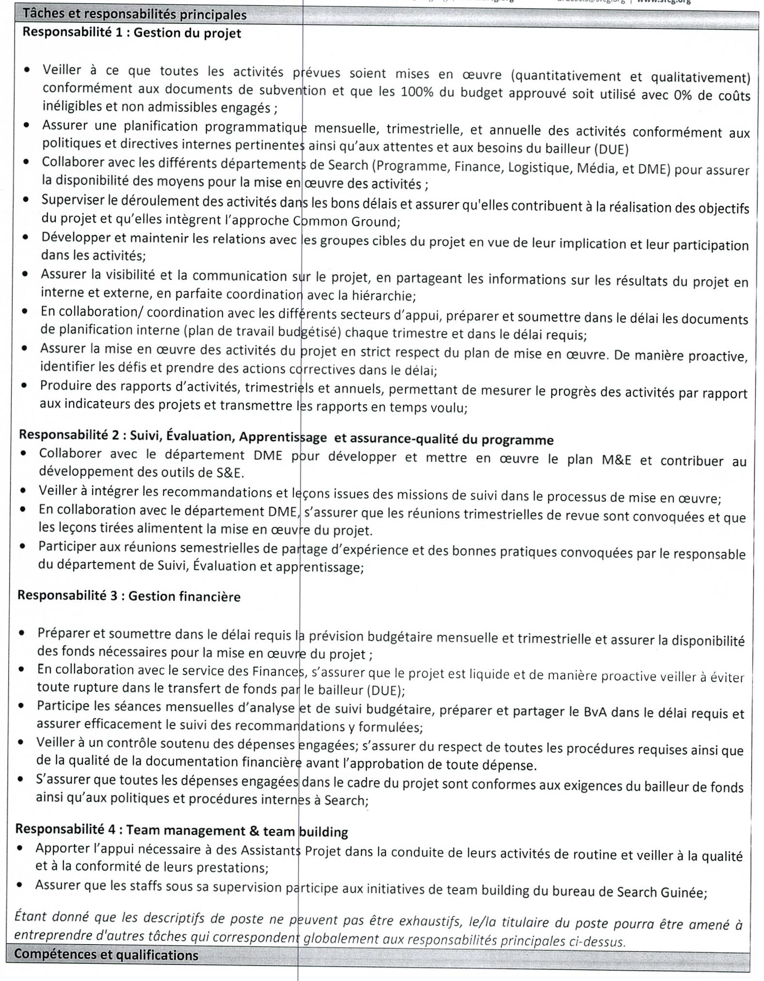 Offre d'emploi et Recrutement par Search For Common Ground Guinée sur Digijob page2