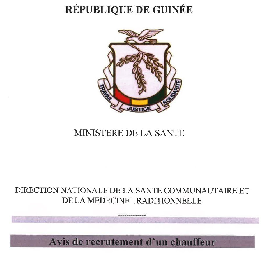 Recrutement en guinée Conakry - Un Chauffeur page 1